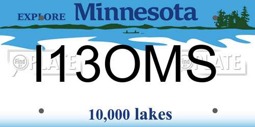 I13OMS Minnesota License Plate