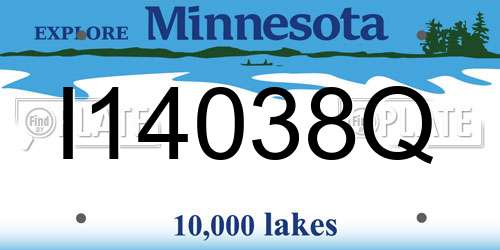I14038Q Minnesota License Plate