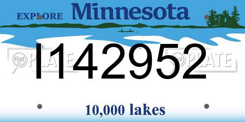 I142952 Minnesota License Plate