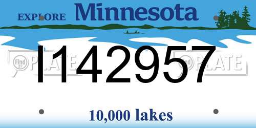 I142957 Minnesota License Plate