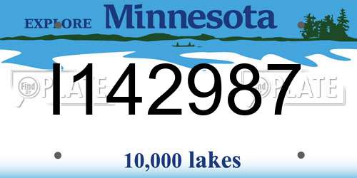 I142987 Minnesota License Plate