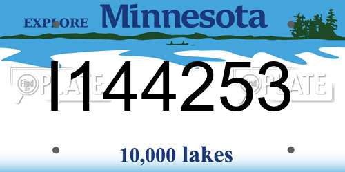 I144253 Minnesota License Plate