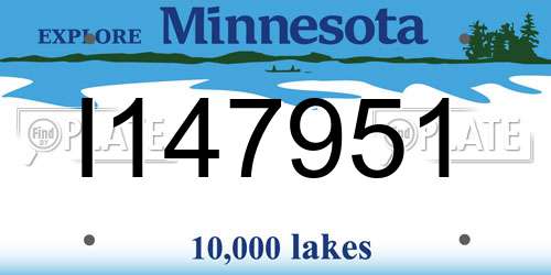 I147951 Minnesota License Plate