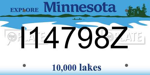 I14798Z Minnesota License Plate