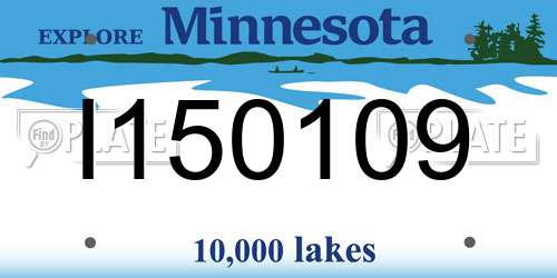 I150109 Minnesota License Plate