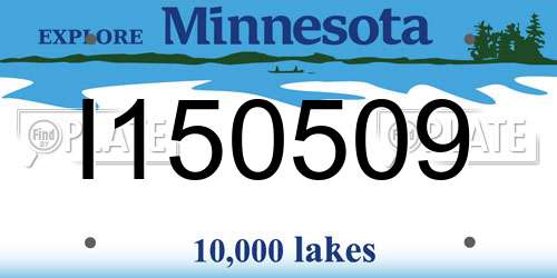 I150509 Minnesota License Plate