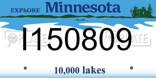 I150809 Minnesota License Plate