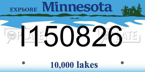 I150826 Minnesota License Plate