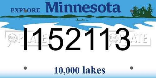 I152113 Minnesota License Plate