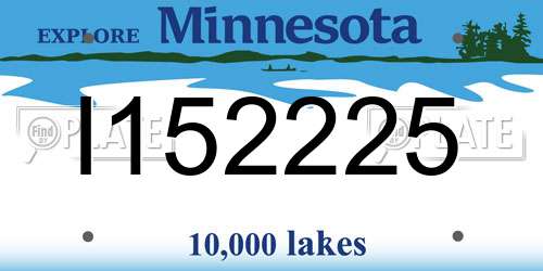 I152225 Minnesota License Plate