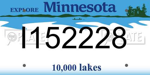 I152228 Minnesota License Plate
