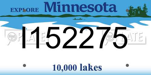 I152275 Minnesota License Plate