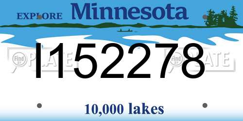 I152278 Minnesota License Plate