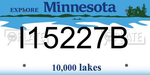 I15227B Minnesota License Plate