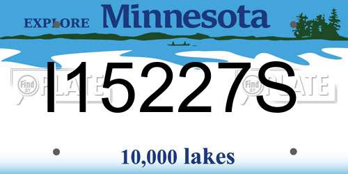 I15227S Minnesota License Plate