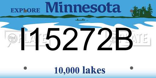 I15272B Minnesota License Plate
