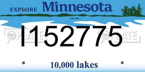 I152775 Minnesota License Plate