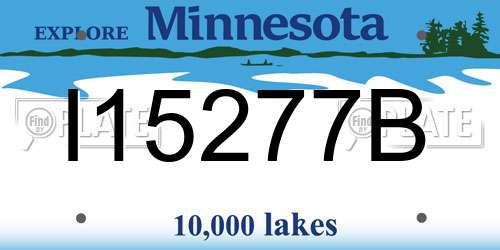 I15277B Minnesota License Plate