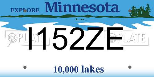 I152ZE Minnesota License Plate