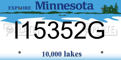 I15352G Minnesota License Plate