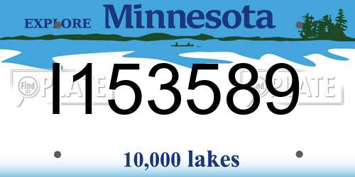 I153589 Minnesota License Plate