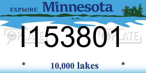 I153801 Minnesota License Plate
