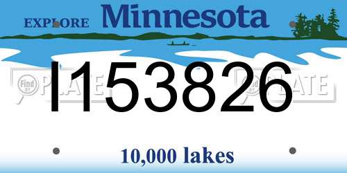 I153826 Minnesota License Plate