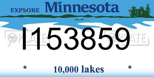 I153859 Minnesota License Plate