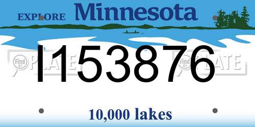 I153876 Minnesota License Plate
