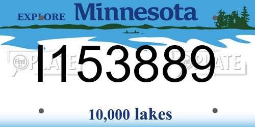I153889 Minnesota License Plate