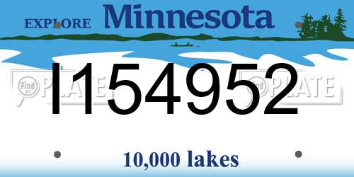 I154952 Minnesota License Plate