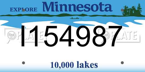 I154987 Minnesota License Plate