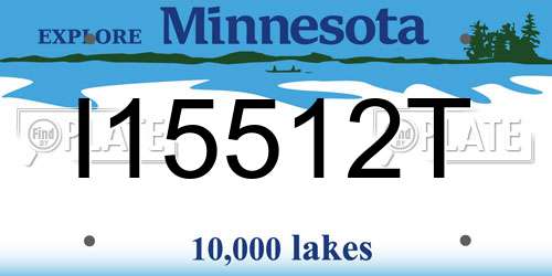 I15512T Minnesota License Plate