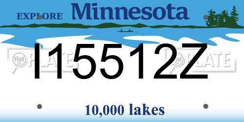I15512Z Minnesota License Plate