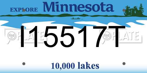I15517T Minnesota License Plate