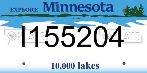 I155204 Minnesota License Plate