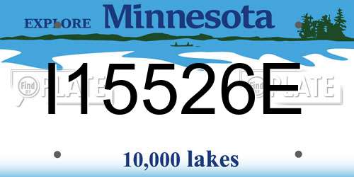 I15526E Minnesota License Plate