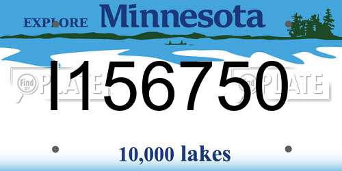 I156750 Minnesota License Plate