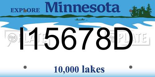 I15678D Minnesota License Plate