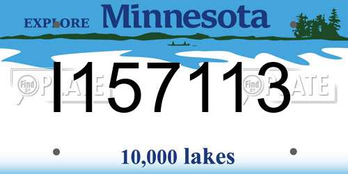 I157113 Minnesota License Plate