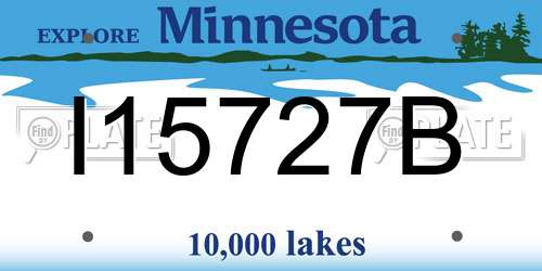 I15727B Minnesota License Plate