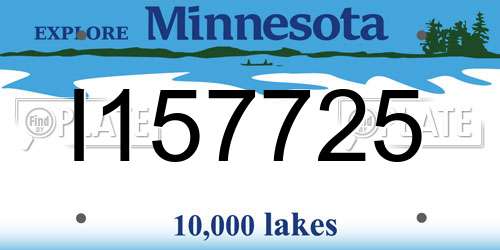 I157725 Minnesota License Plate