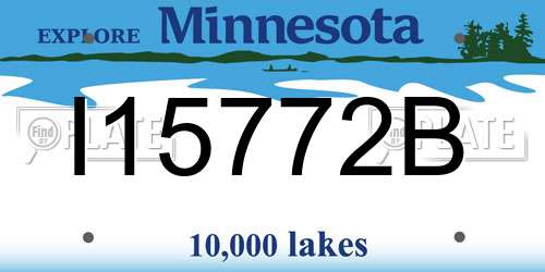 I15772B Minnesota License Plate