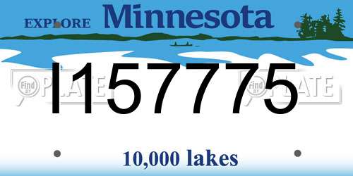 I157775 Minnesota License Plate