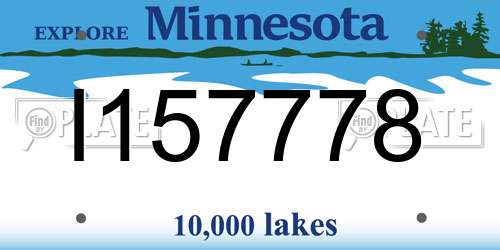 I157778 Minnesota License Plate
