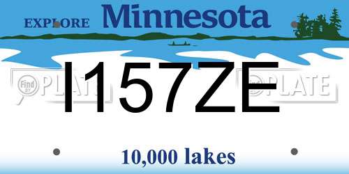 I157ZE Minnesota License Plate