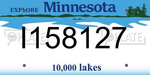 I158127 Minnesota License Plate