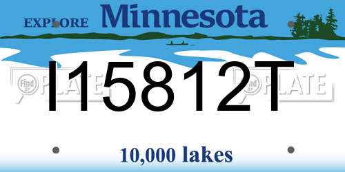I15812T Minnesota License Plate