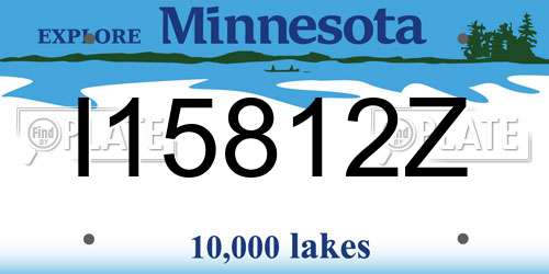 I15812Z Minnesota License Plate