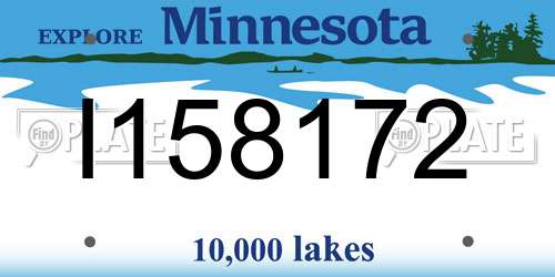 I158172 Minnesota License Plate